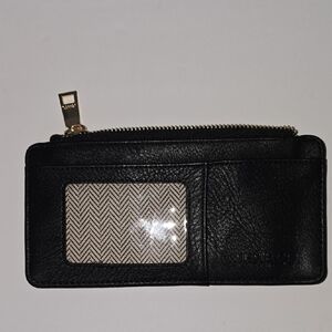 Jen&CO Black Leather Wallet with Gold Accents